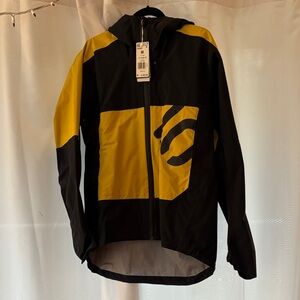 Men’s Adidas Five Ten All-Mountain RAIN.RDY Jacket in Black and Hazy Yellow